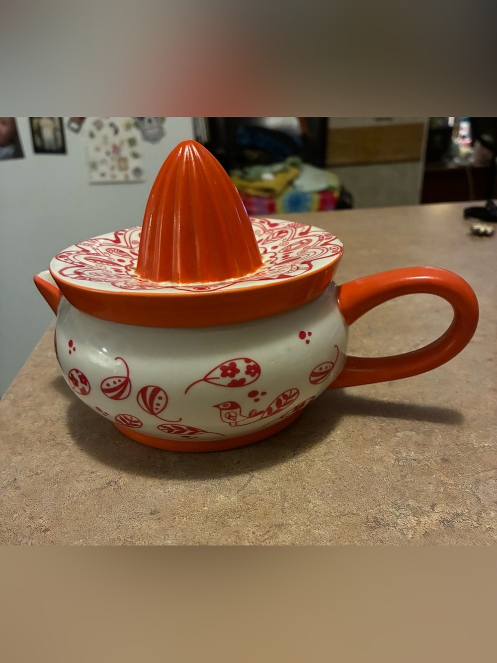 Anthropologie "Biscuit" The Morning Bright collection Ceramic Decorative Juicer